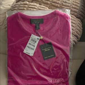 Charter Club Fuchsia Cashmere Pullover